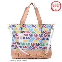 michael kors classic monogram groot witte multicolor bakken Style Tassen 66riq964